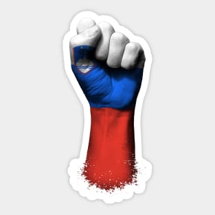 Flag of Slovenia on a Raised Clenched Fist Sticker